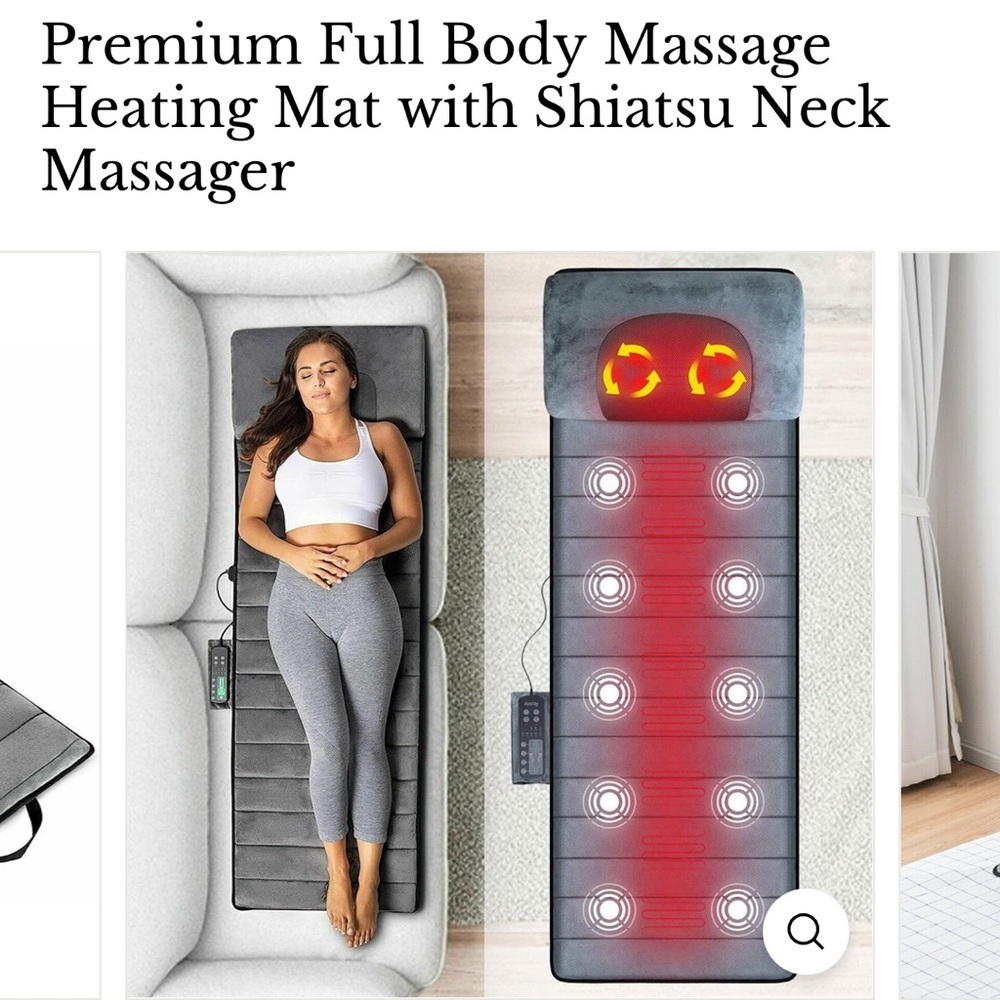 New In Box Avionnti Full Body Massage Heating Mat with Shiatsu Neck Massager